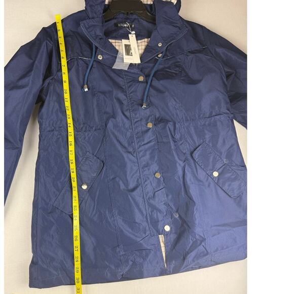 LOMON Women's Waterproof Hooded Raincoat - Navy Blue XL - Picture 4 of 8